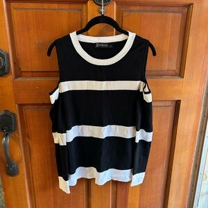 New York & Company Black and White Off-the-Shoulder Sweater